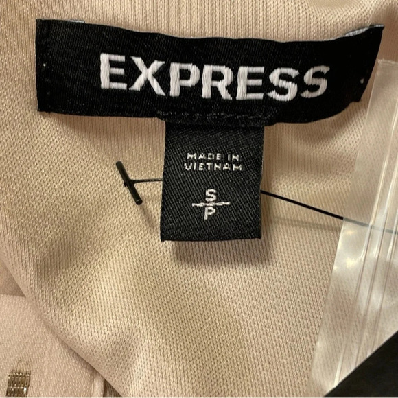 EXPRESS Metallic‎ Clip Dot Puff Sleeve Fit and Flare Dress - Picture 6 of 7